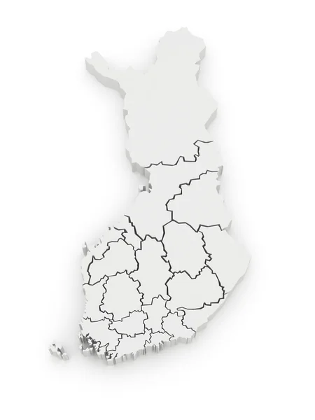 Carte en trois dimensions de la Finlande . — Photo