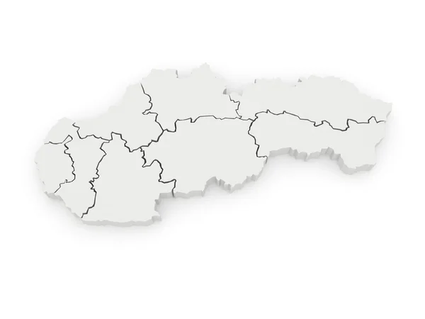 Driedimensionale kaart van Slowakije. — Stockfoto