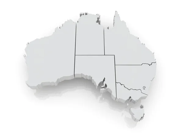 Three-dimensional map of Australia. — Stock Photo, Image