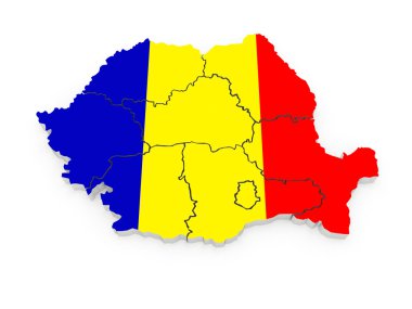 üç boyutlu harita Romanya.