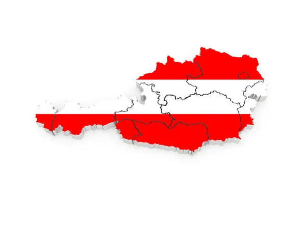 Driedimensionale kaart van Oostenrijk. — Stockfoto