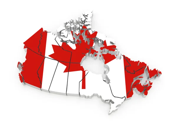 Carte tridimensionnelle du Canada . — Photo