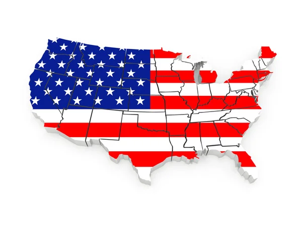 Three-dimensional map of USA. — Stock Photo, Image