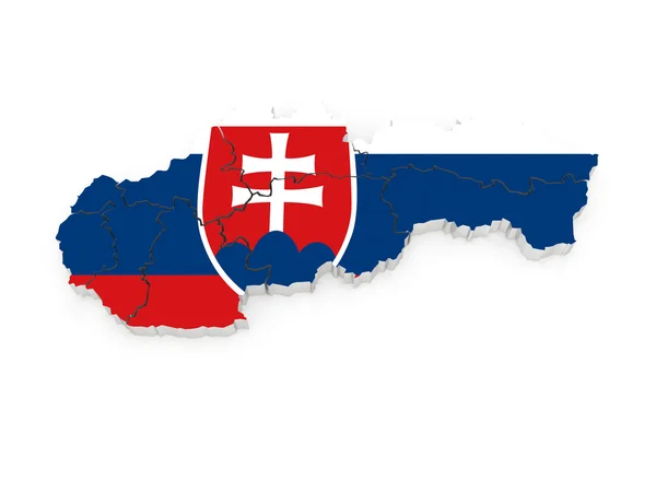 Three-dimensional map of Slovakia. — Stock Photo, Image