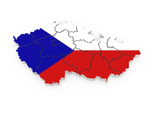 Three-dimensional map of Czech. — Stock Photo, Image