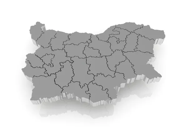 Trojrozměrná mapa Bulharska. — Stock fotografie