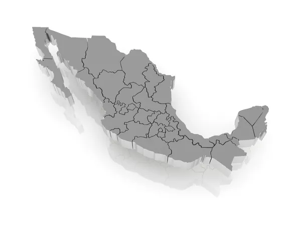 Three-dimensional map of Mexico. — Stock Photo, Image