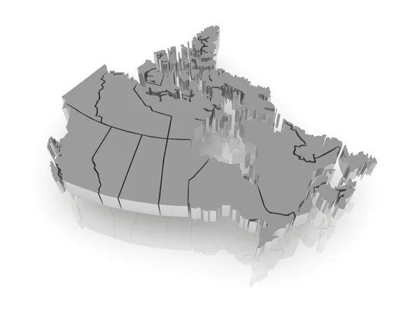加拿大的三维地图. — 图库照片