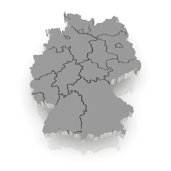 Three-dimensional map of Germany. — Stock Photo, Image