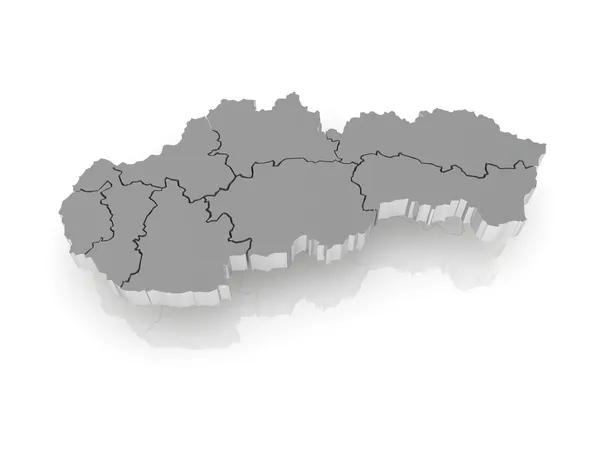 Three-dimensional map of Slovakia. — Stock Photo, Image