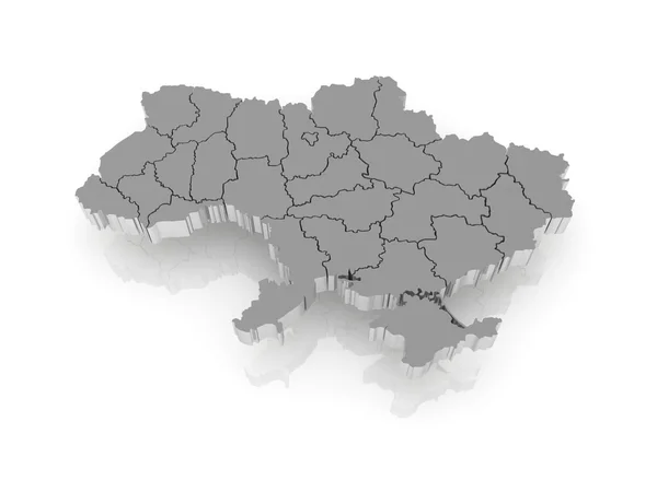 Háromdimenziós Térkép Ukrajna. — Stock Fotó