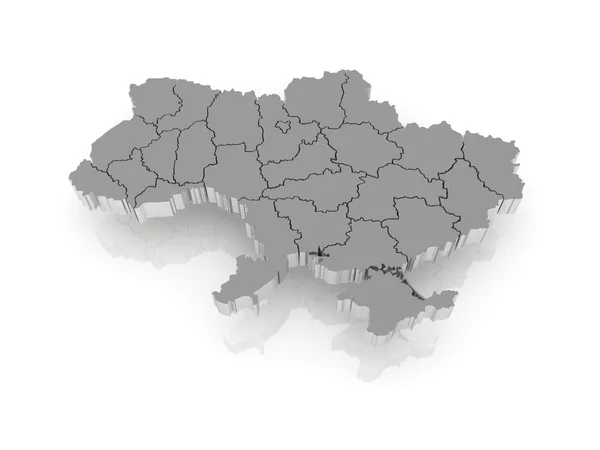 Ukrayna'nın üç boyutlu harita.