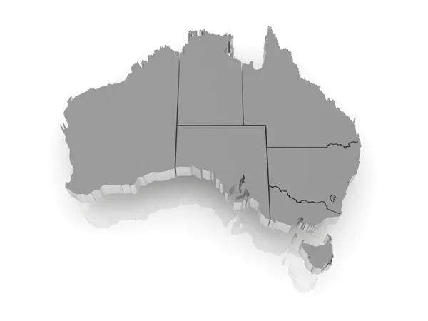 Three-dimensional map of Australia. — Stock Photo, Image