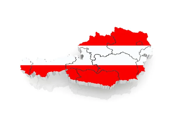 Mapa tridimensional de Austria . —  Fotos de Stock