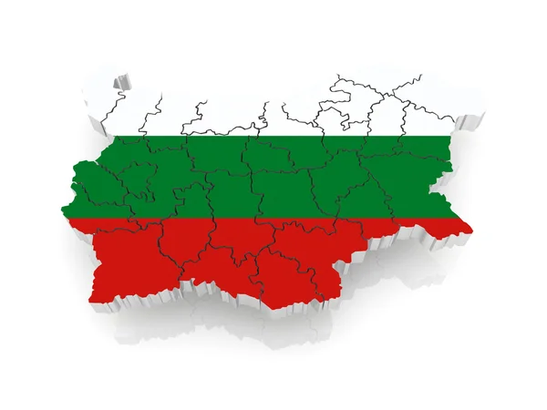 Tredimensionell karta över Bulgarien. — Stockfoto