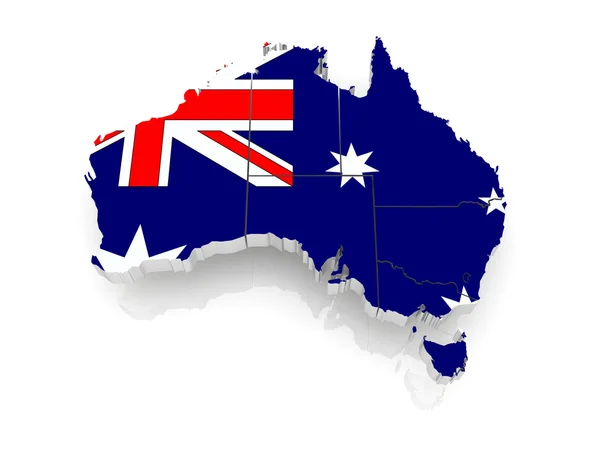 Τρισδιάστατο χάρτη της Αυστραλίας. — Φωτογραφία Αρχείου