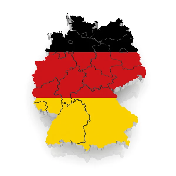 Driedimensionale kaart van Duitsland. — Stockfoto