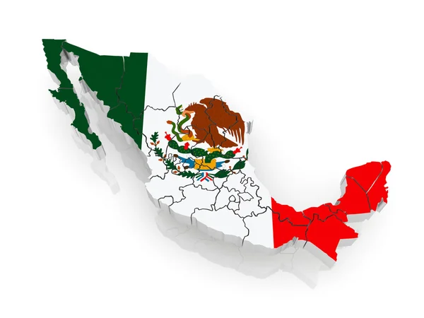 üç boyutlu harita Meksika.