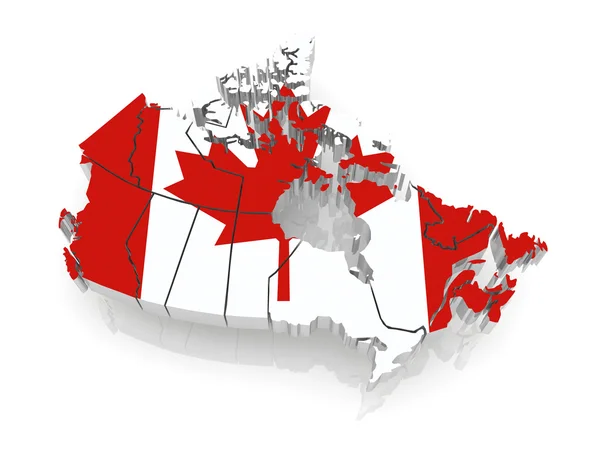 Carte tridimensionnelle du Canada . — Photo