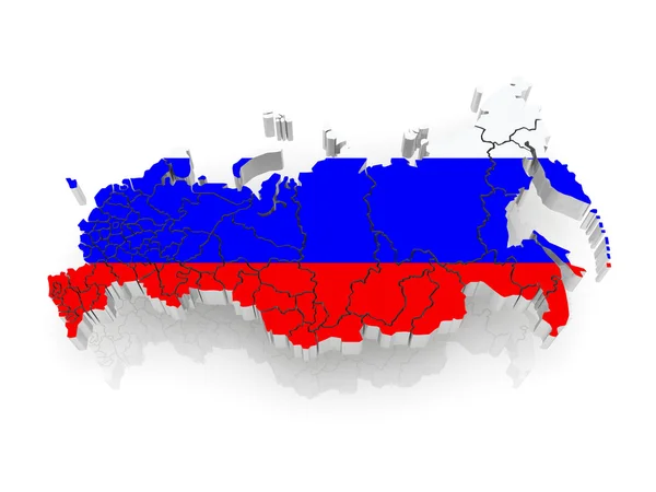 Three-dimensional map of Russia. — Stock Photo, Image