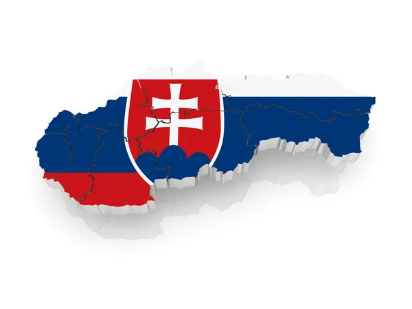 Three-dimensional map of Slovakia. — Stock Photo, Image
