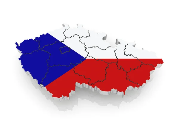 Çek'ın üç boyutlu Haritası. — Stok fotoğraf