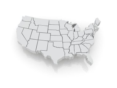 üç boyutlu usa Haritası.