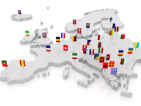 трехмерная карта Европы
.