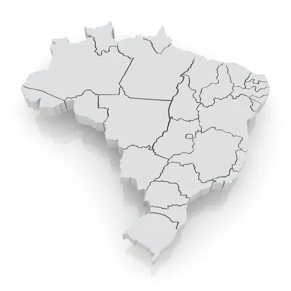 Mapa tridimensional de Brasil . — Foto de Stock