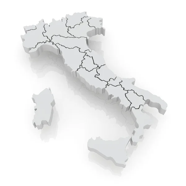 Dreidimensionale Karte von Italien. — Stockfoto