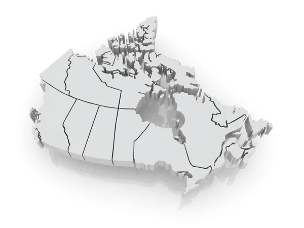 Carte tridimensionnelle du Canada . — Photo