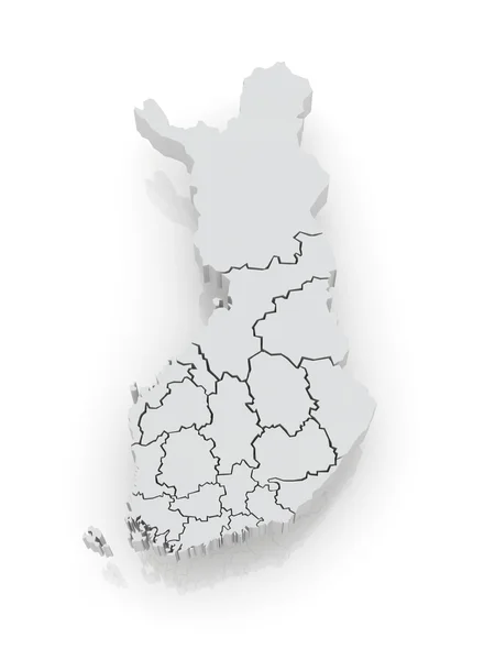 Three-dimensional map of Finland. — Stock Photo, Image