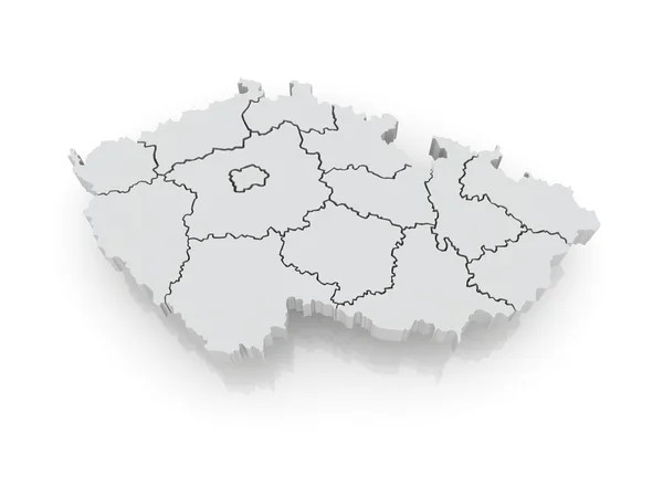 Three-dimensional map of Czech. — Stock Photo, Image