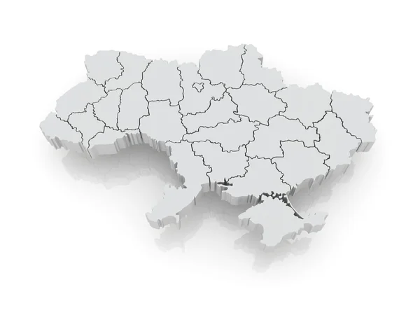Ukrayna'nın üç boyutlu harita. — Stok fotoğraf