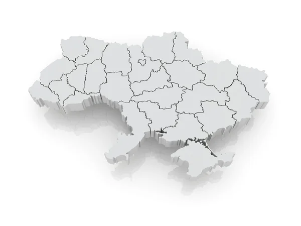 Three-dimensional map of Ukraine. — Stock Photo, Image