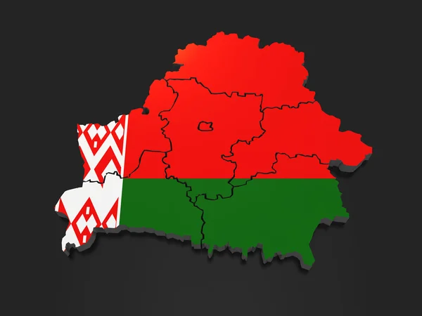 Mappa tridimensionale della Bielorussia — Foto Stock