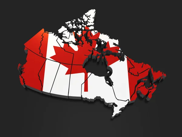 Τρισδιάστατο χάρτη του Καναδά — Φωτογραφία Αρχείου
