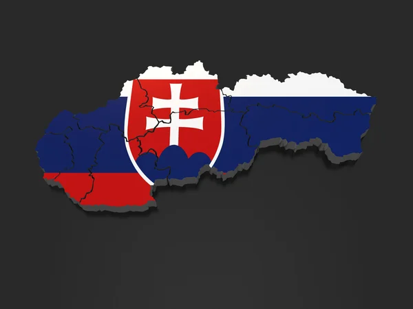 Tredimensionell karta över Slovakien. — Stockfoto