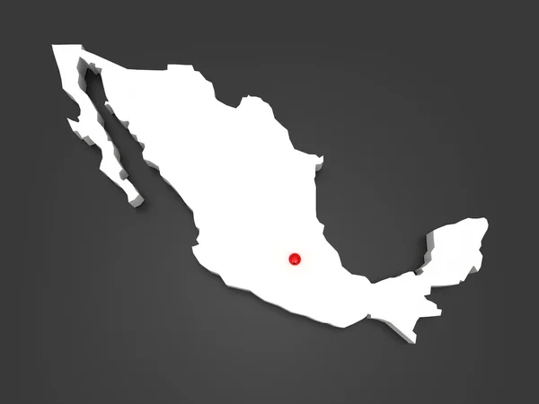 Three-dimensional map of Mexico — Stock Photo, Image