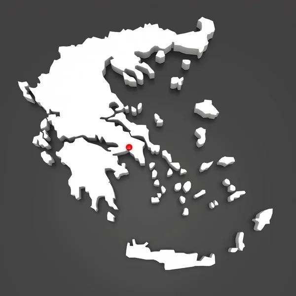 Tredimensjonalt kart over Hellas . – stockfoto