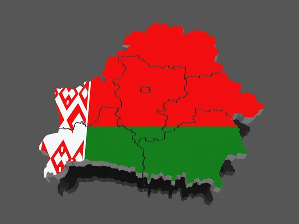 Three-dimensional map of Belarus — Stock Photo, Image