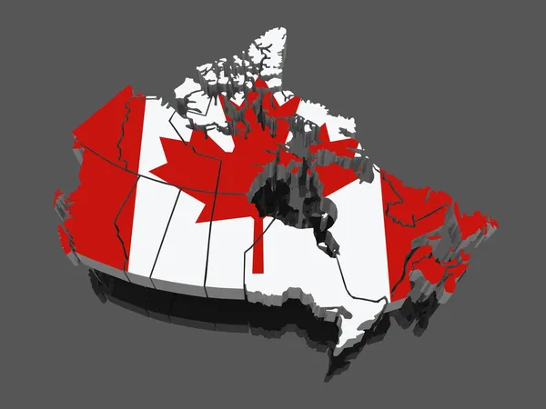 Mapa tridimensional de Canadá —  Fotos de Stock