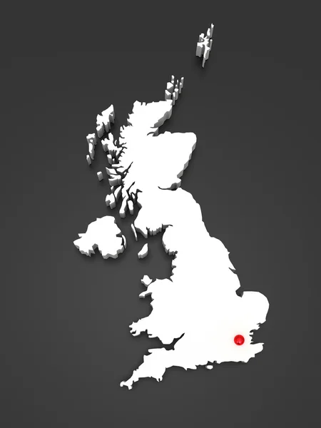 Three-dimensional map of England. — Stock Photo, Image