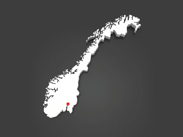 Mapa tridimensional da Noruega . — Fotografia de Stock