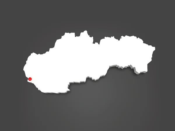 Trójwymiarowa mapa Słowacji. — Zdjęcie stockowe
