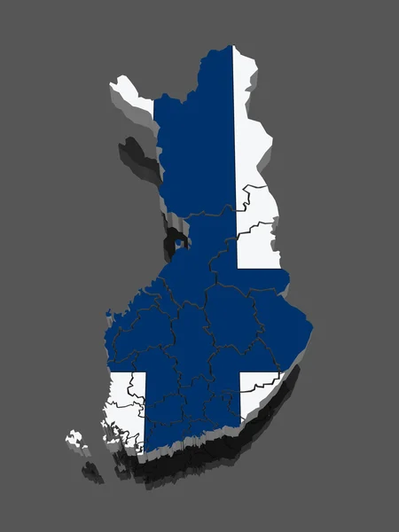 Mapa tridimensional de Finlandia . —  Fotos de Stock