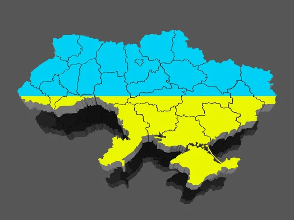 Mappa tridimensionale dell'Ucraina — Foto Stock