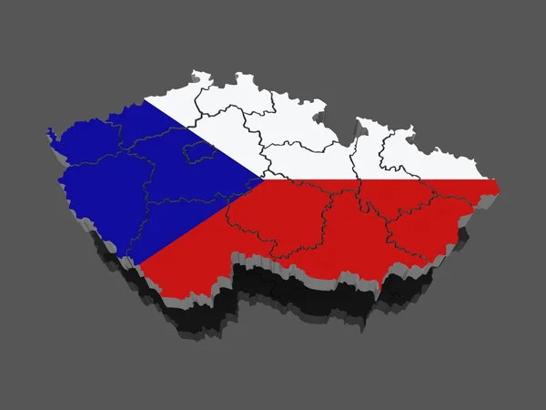 Trójwymiarowa mapa Czechy — Zdjęcie stockowe