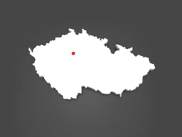 Trojrozměrná mapa České republiky — Stock fotografie