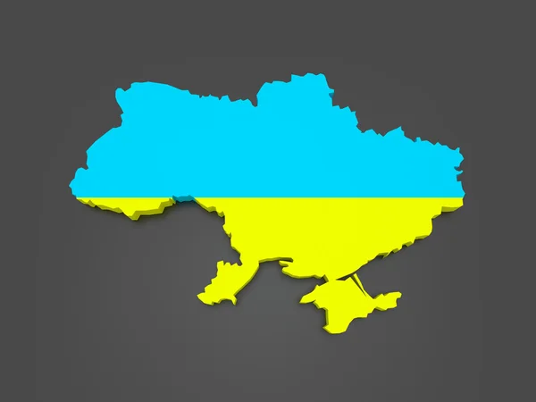 Трехмерная карта Украины — стоковое фото